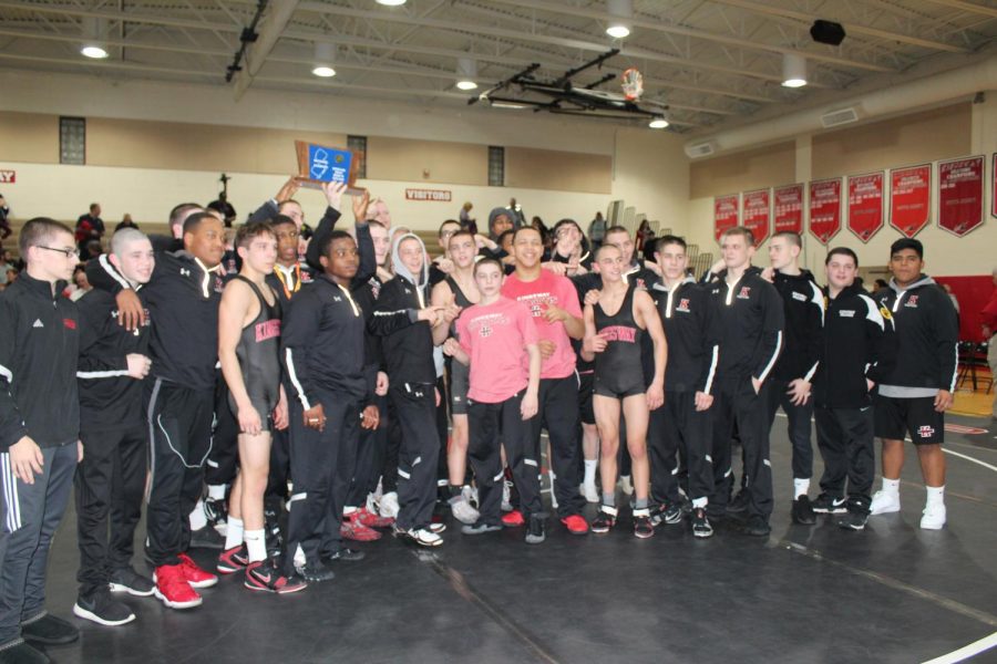 The team celebrates winning the South Jersey Championship