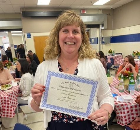 Math teacher Laura Reynolds was honored at the Teacher of the Year Gloucester County luncheon at GCIT on April 29. 