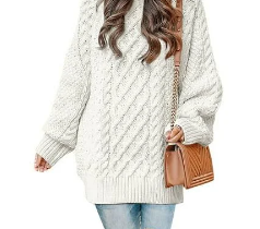 Over-sized sweaters are common in fall fashion.