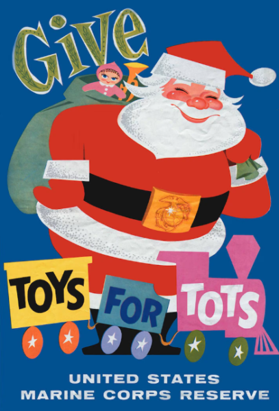 The original Toys for Tots poster designed by Walt Disney in 1947.